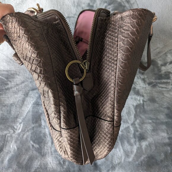 Coach Jayden Python Embossed Carryall Tote- Brown/Bronze - ONLY USED ONCE - Picture 9 of 16